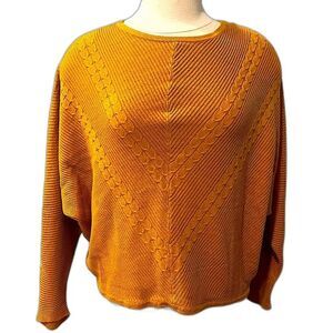 NWT Philosophy Woman Mustard Dolman Sleeve Pullover Sweater Size 1X